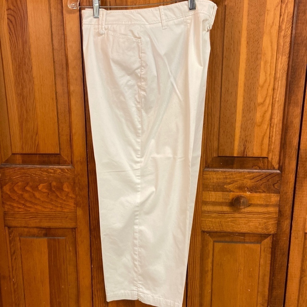 Coldwater Creek Cotton White Wide-leg Cropped Trouser Size 14